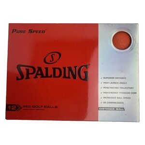 Spalding‎ Pure Speed 12 Pack Red Golf Balls Distance Titanium Core Ionomer Cover